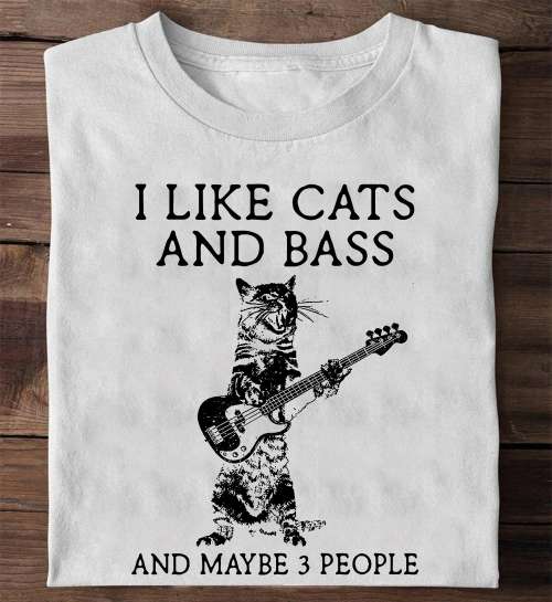 Cat Play Bass Guitar - I like cats and bass and maybe 3 people