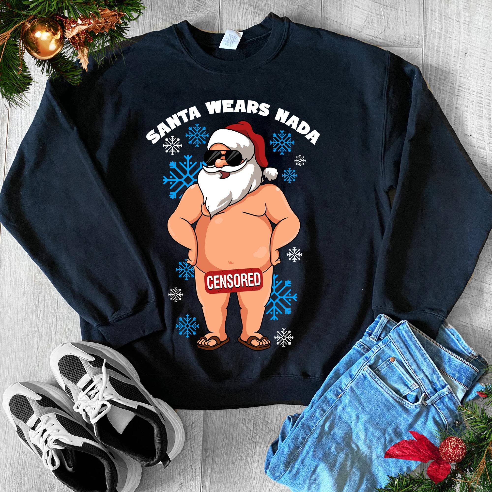 Santa Claus Nude, Christmas Funny Santa - Santa Wears Nada