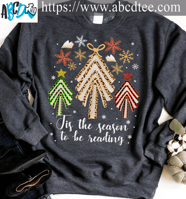 Books Christmas Tree Ugly Christmas Sweater - Tis the season to be reading