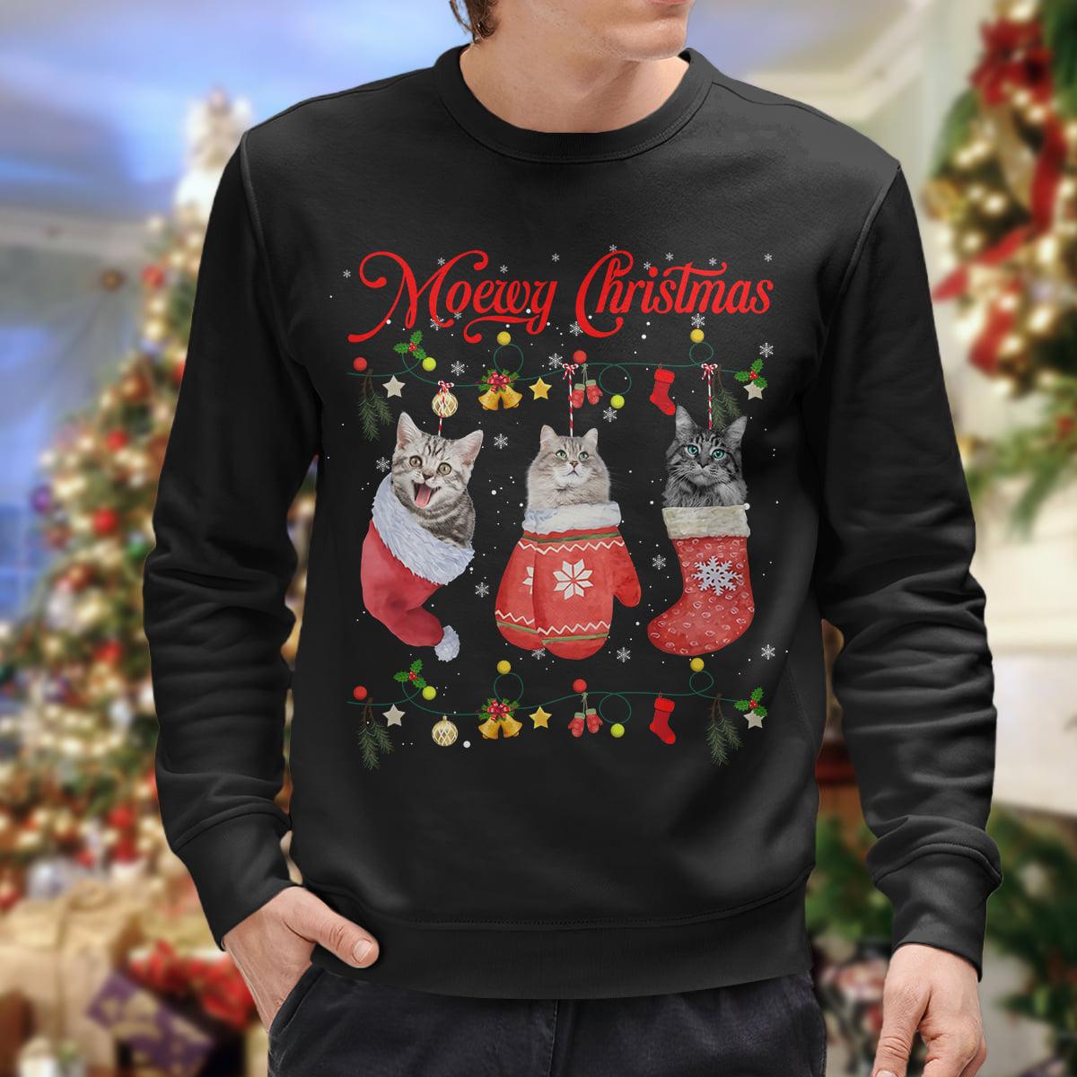 Cats Inside Noel Socks, Ugly Sweater - Merry Christmas