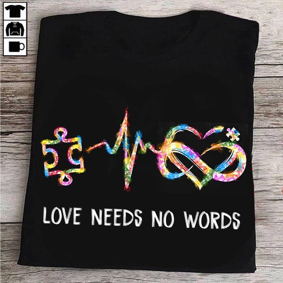 Autism Symbol Heartbeat - Love Needs No Words