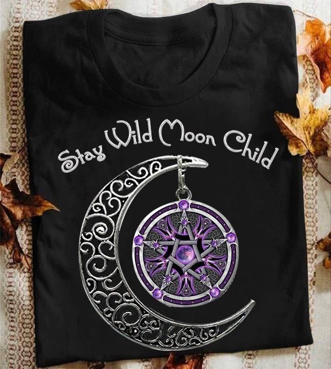 Moon And Star Wiccan Occult Witch - Stay wild moon child