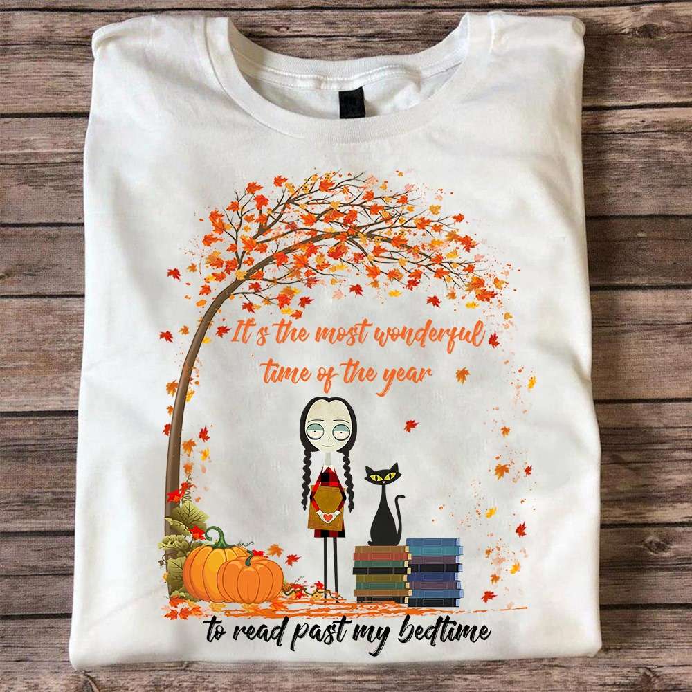 Fall Wonderful, Nice Girl And Cat, Book Lover - It's the most wonderful time of the year to read past my bedtime