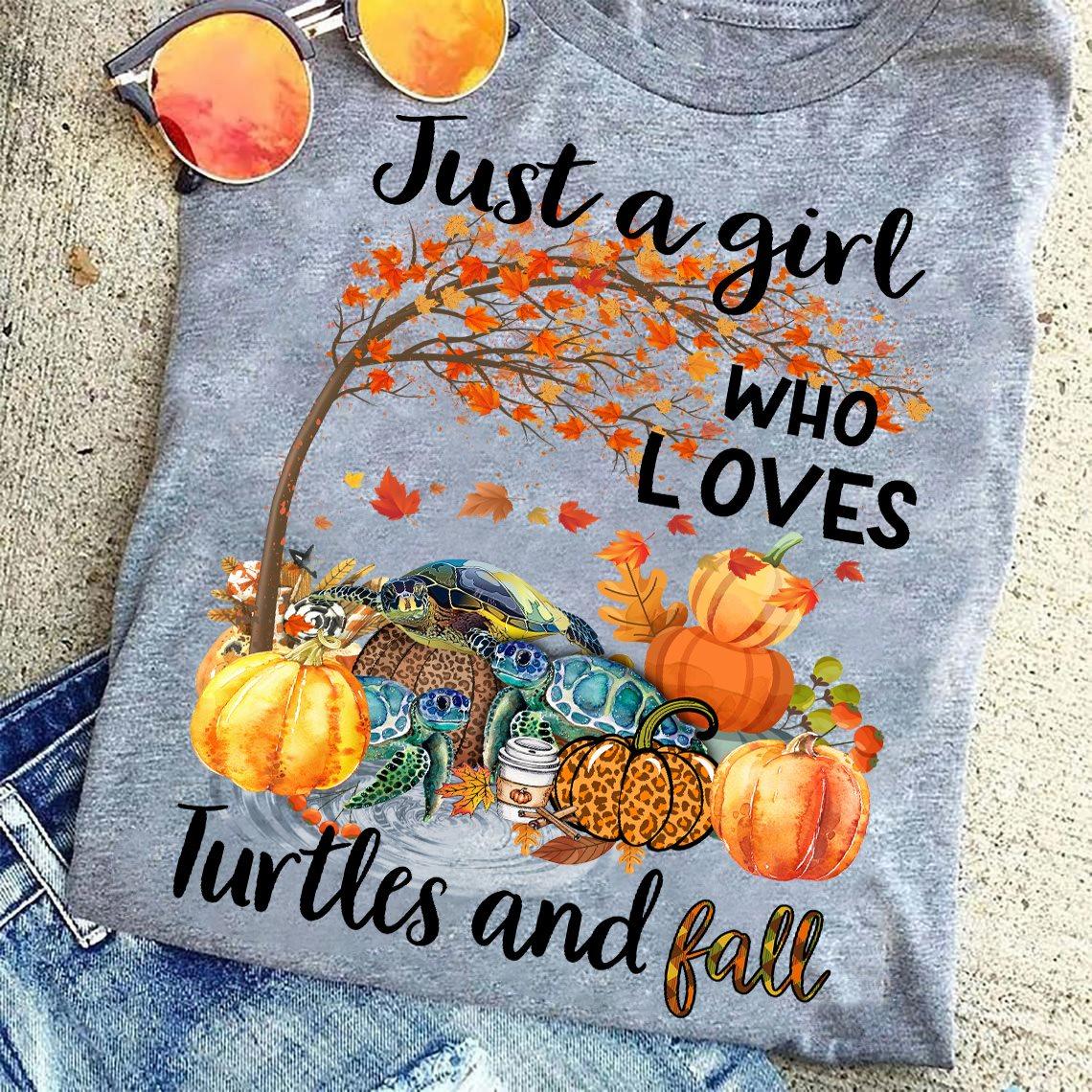 Turtles Pumpkin, Thanksgiving Gift - Just a girl who loves turtles and fall