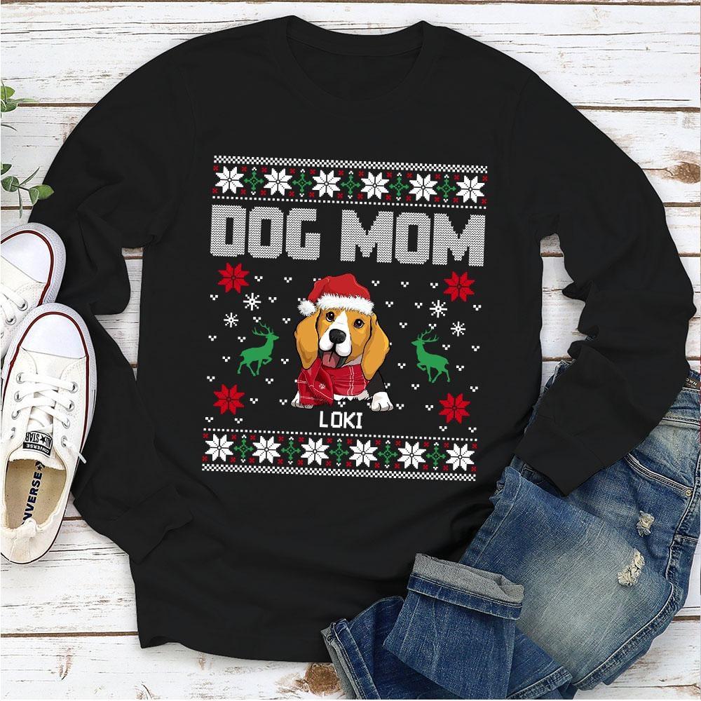 Santa Cute Puppy Dog Christmas Ugly Sweater - Dog Mom