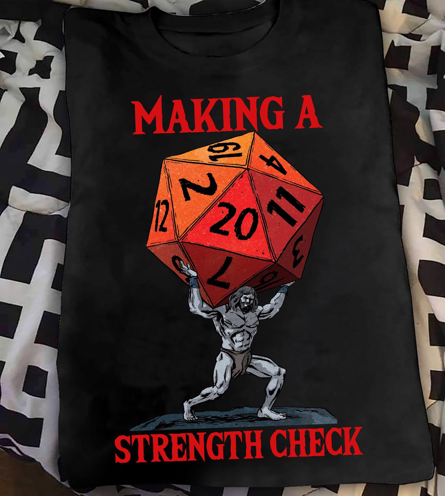 Jesus Weightlifting Dice, Dungeon And Dragon - Making a strength check