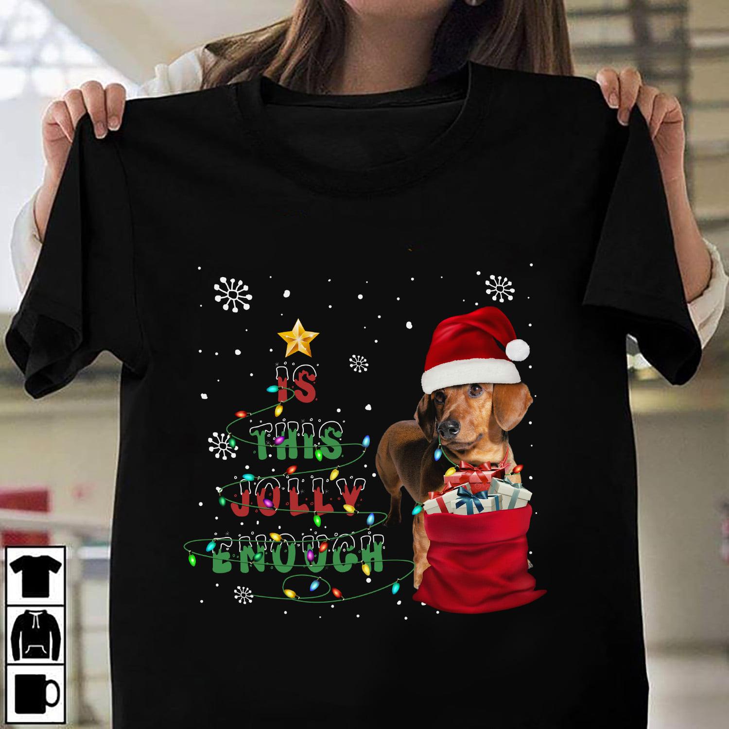 Santa Dachshund Christmas Gift - Is this jolly enough
