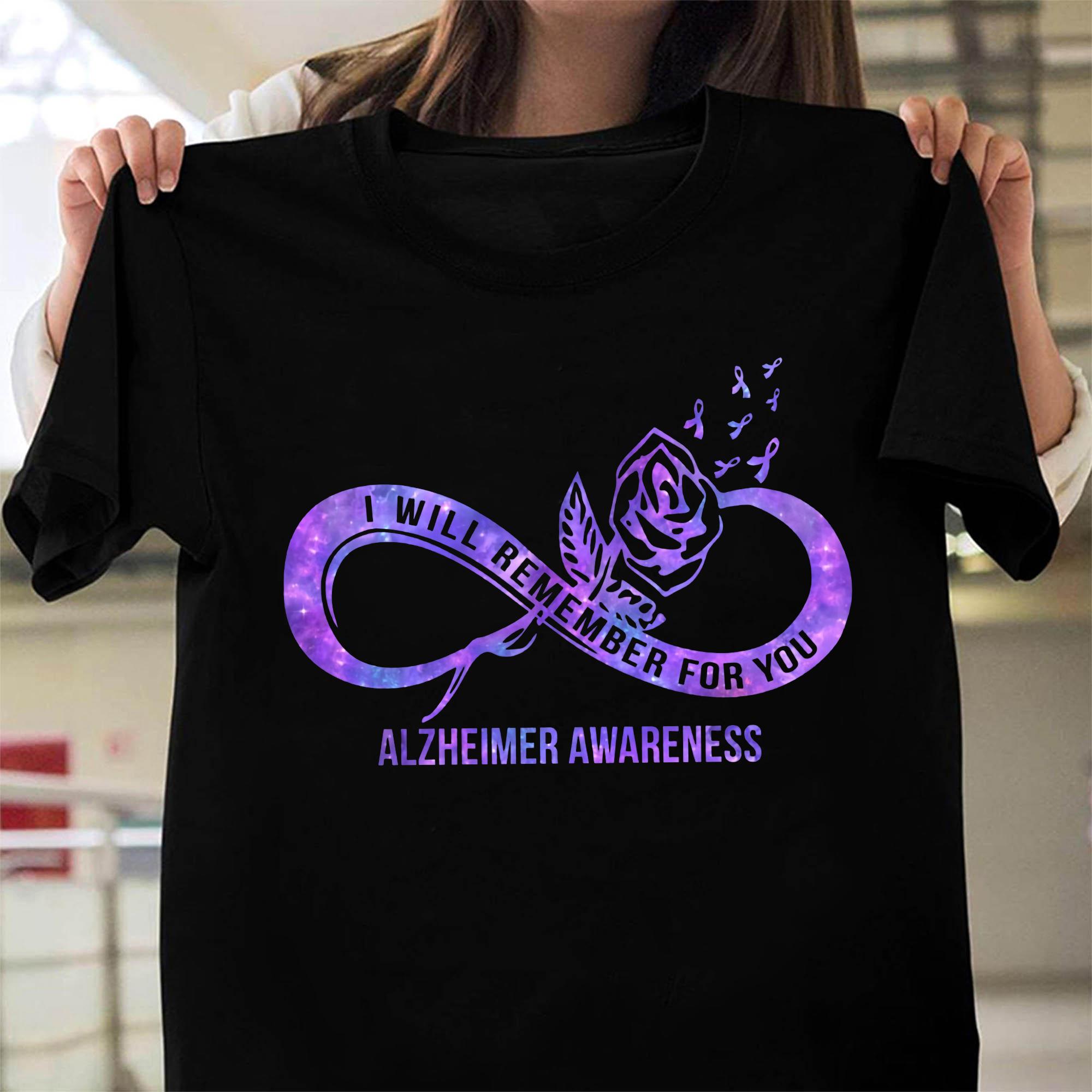 Alzheimer Symbol Flower Ribbon - I will remember for you alzheimer awareness