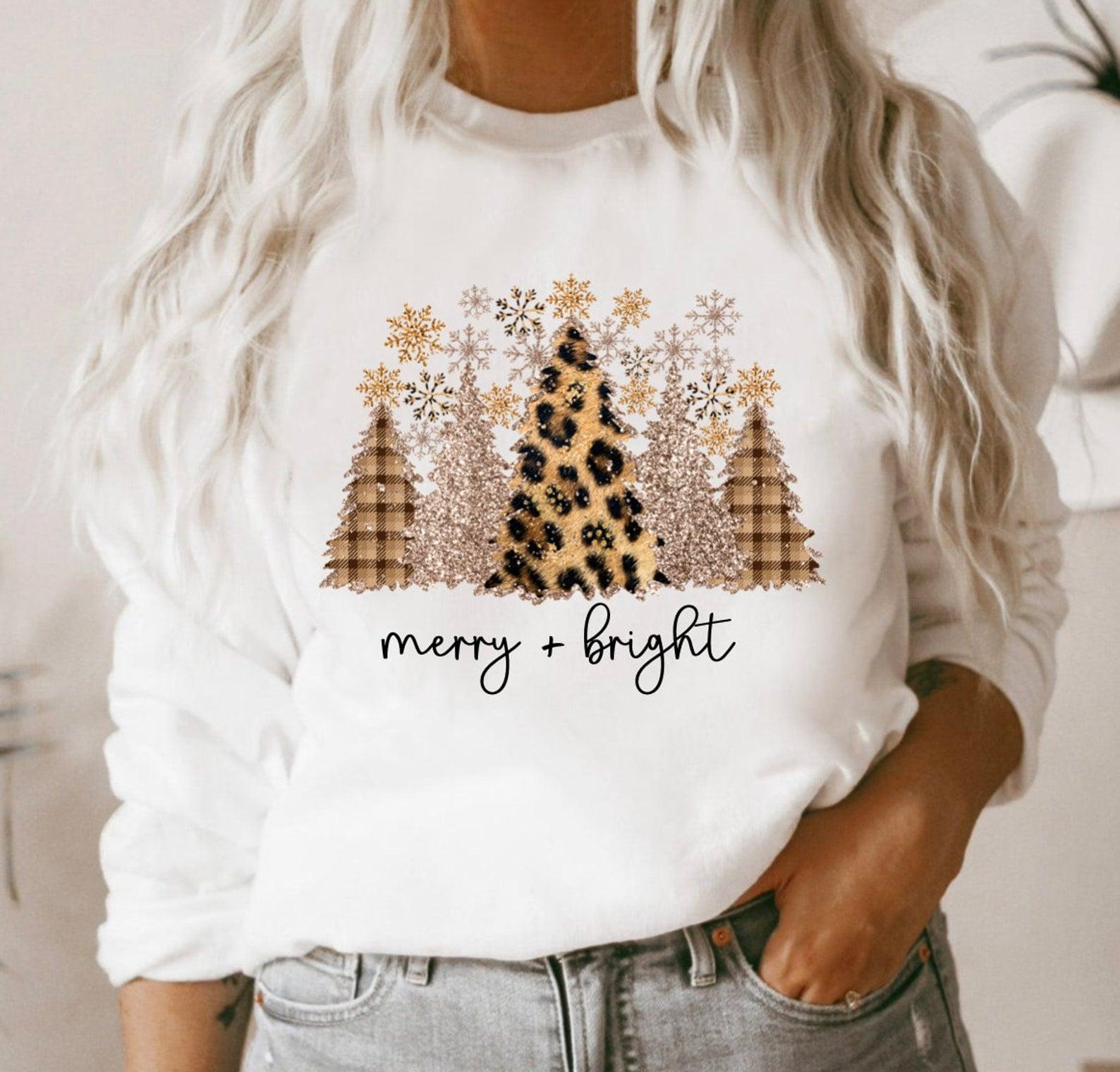 Plaid Cute Christmas Tree Sweater, Christmas sweatshirts for Women, Ugly Sweater - Merry Bright Shirt, Hoodie, Sweatshirt - FridayStuff