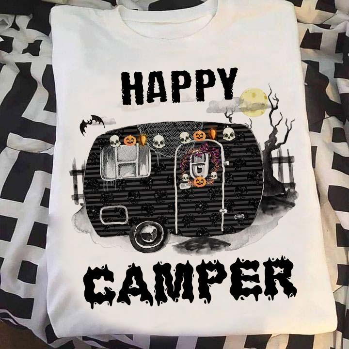 Funny Halloween Camping, Camper Life, Scary Pumpkin Car - Happy Camper