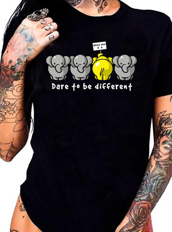 Funny Elephants, Elephants Graphic T-shirt - Dare to be different