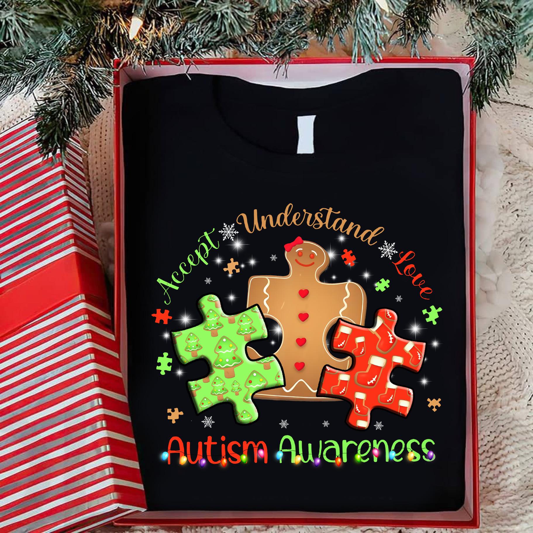 Christmas Autism Symbol - Accept Understand Lover Aitism Awareness