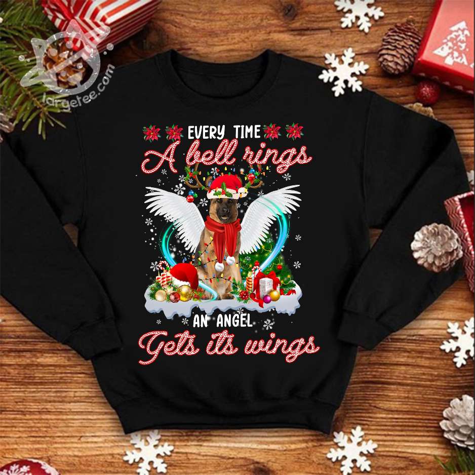 Angel German Shepherd, Christmas Reindeer Gift - Every time a bell rings an angel gets its wings