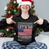 America Flag Christmas Ugly Sweater - Let's go brandon