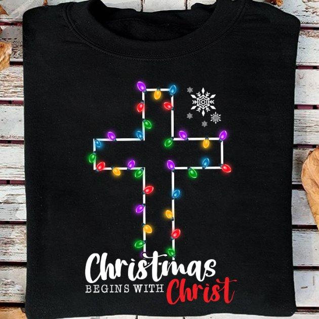 God's Cross Christmas Lights - Christmas begins with Christ