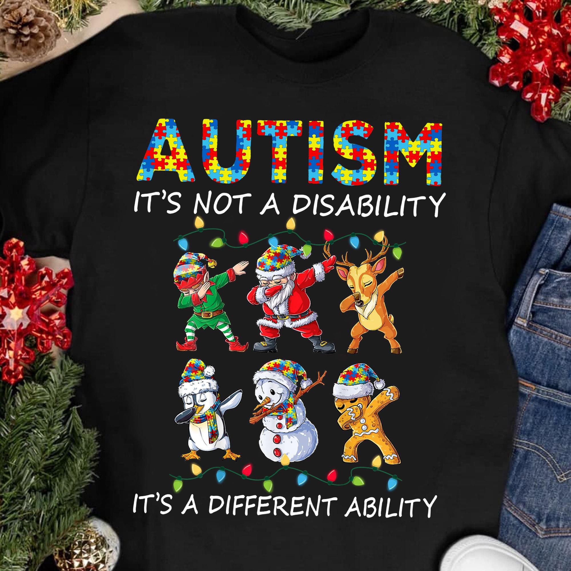 Autism Christmas Character - Autism it's not a disability it's a different ability