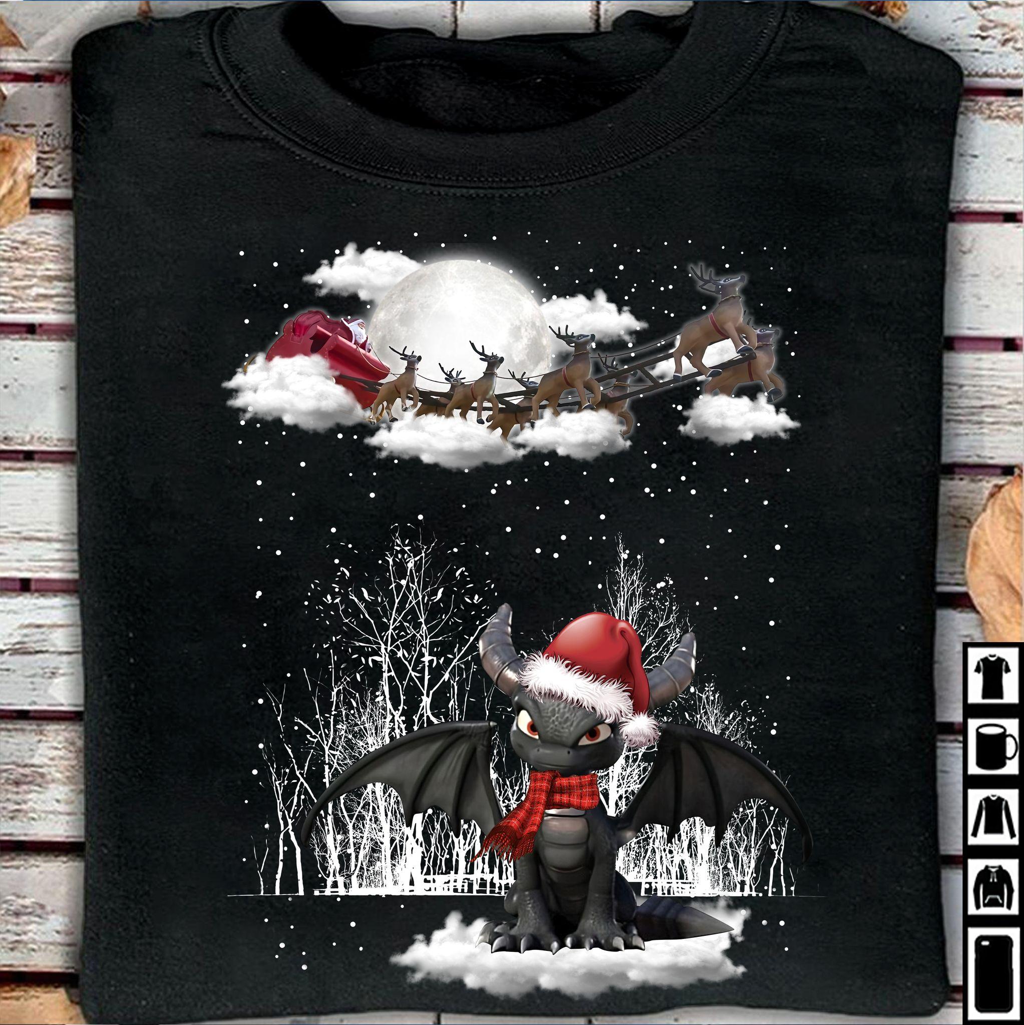 Toothless Dragon Christmas Hat, Reindeer Santa Claus Sled Christmas