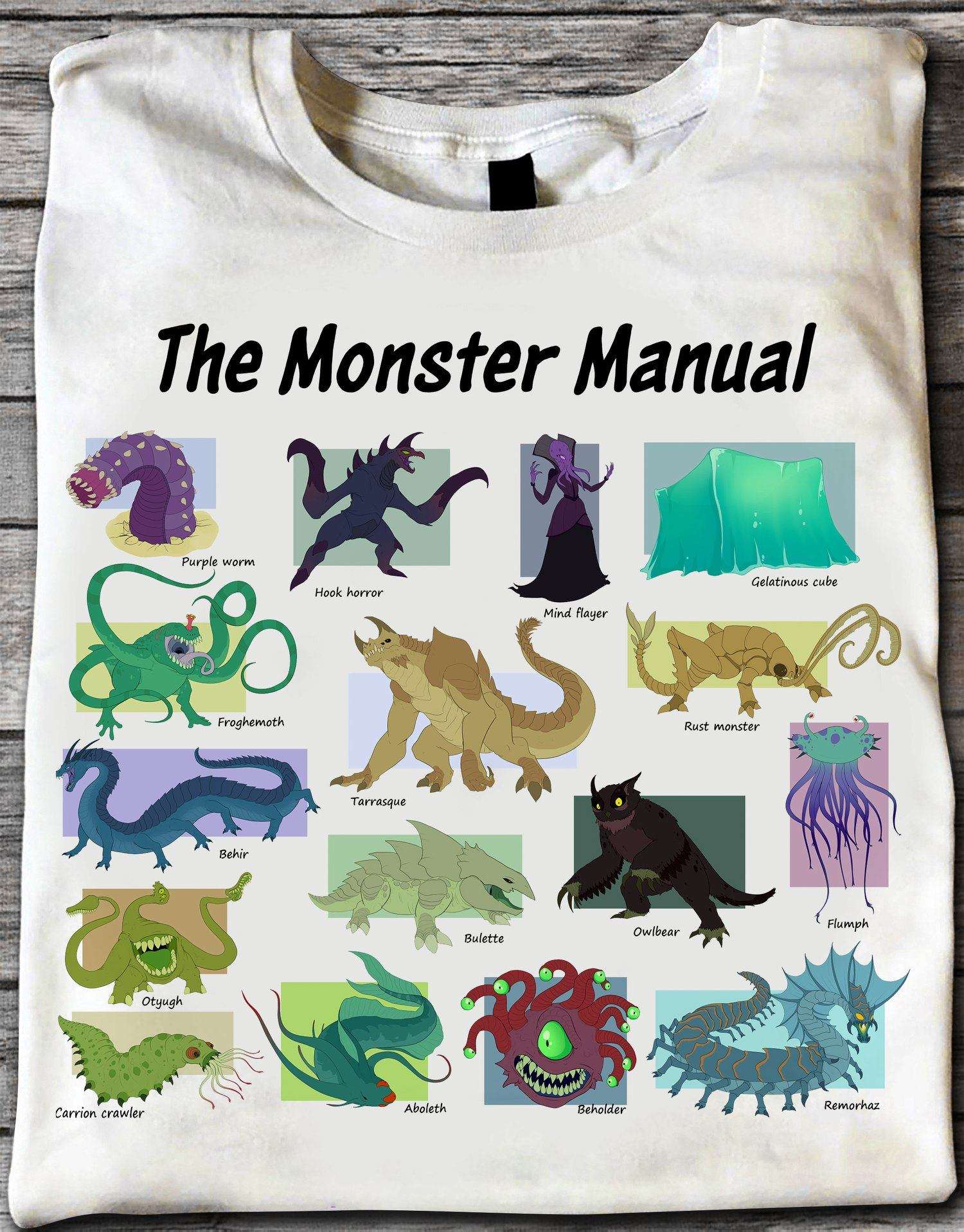 The Monster Manual - Purple worm, hook horror, mind flayer, gelatinous cube, froghemoth, tarrasque