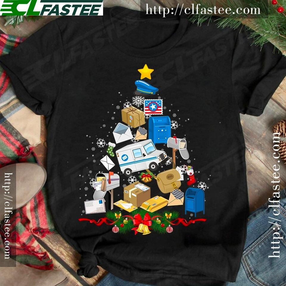 Postal Worker Christmas Shirt, Christmas Tree Merry Xmas