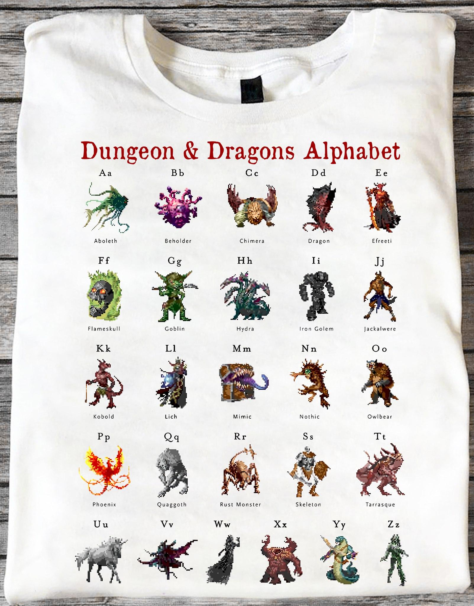 Monster Alphabet, D&D Game - Dungeon And Dragon Alphabet