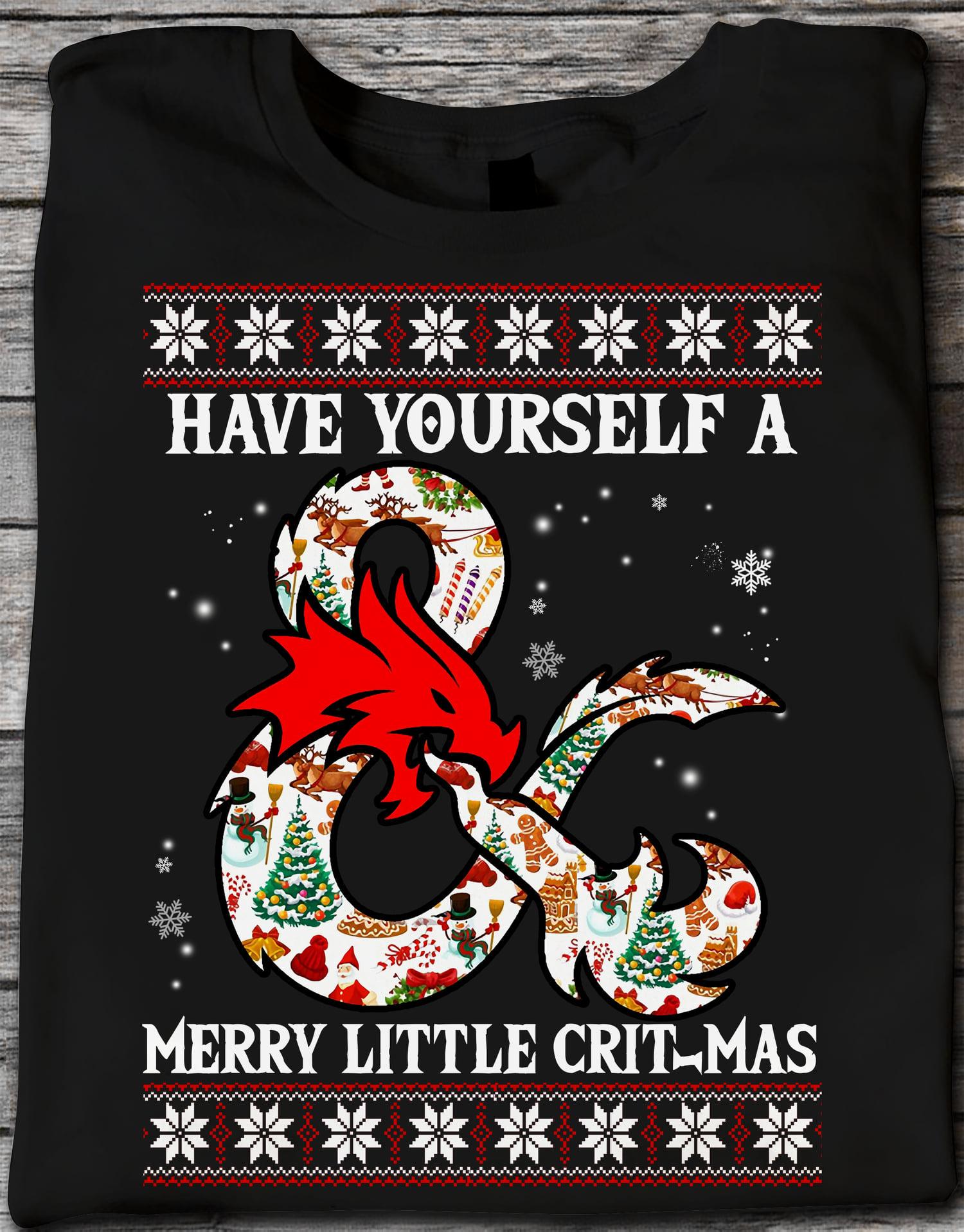 Have Yourself A Merry Little Critmas - Dragon Ugly Sweater Merry Christmas