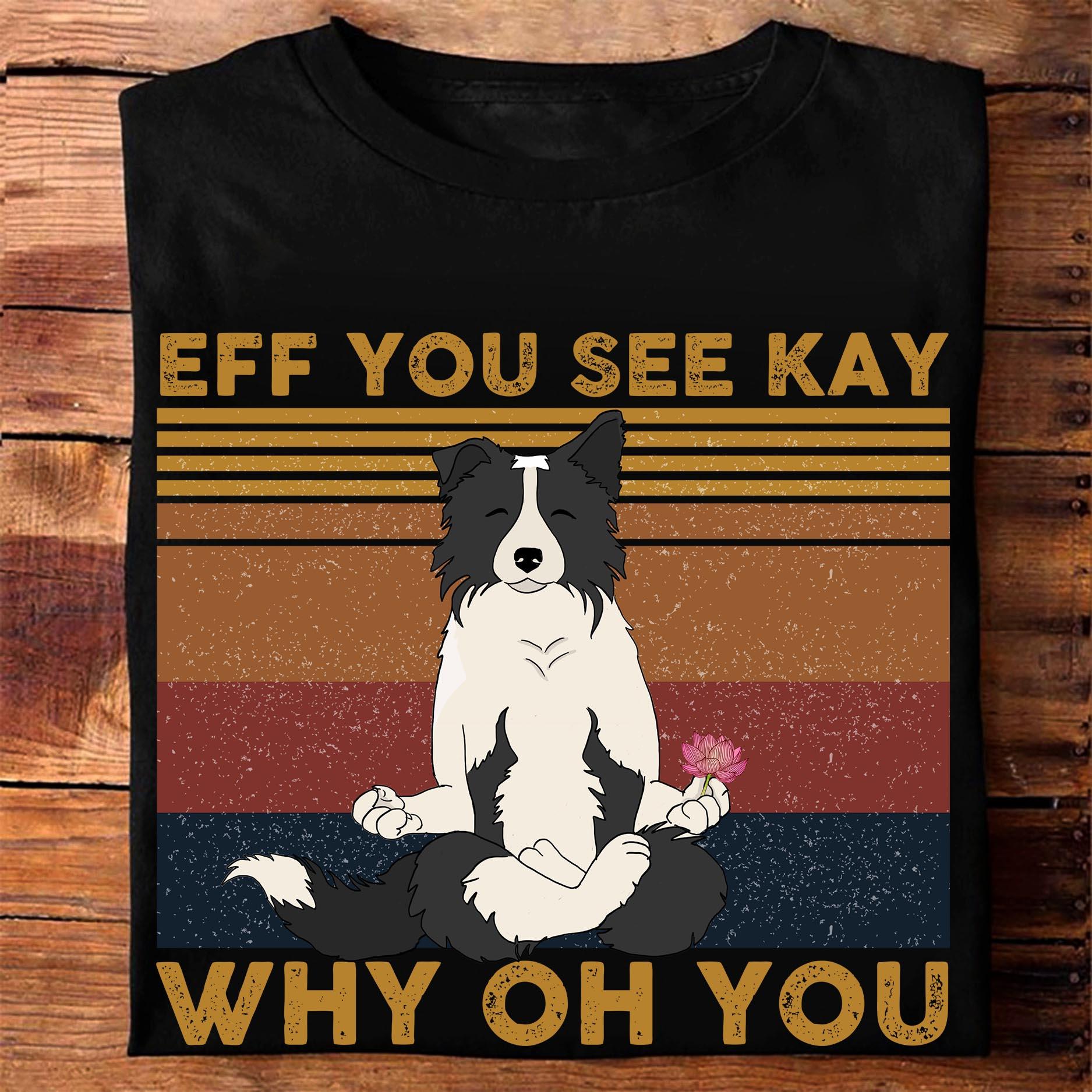 Border Collie Yoga - Eff you see kay why oh you