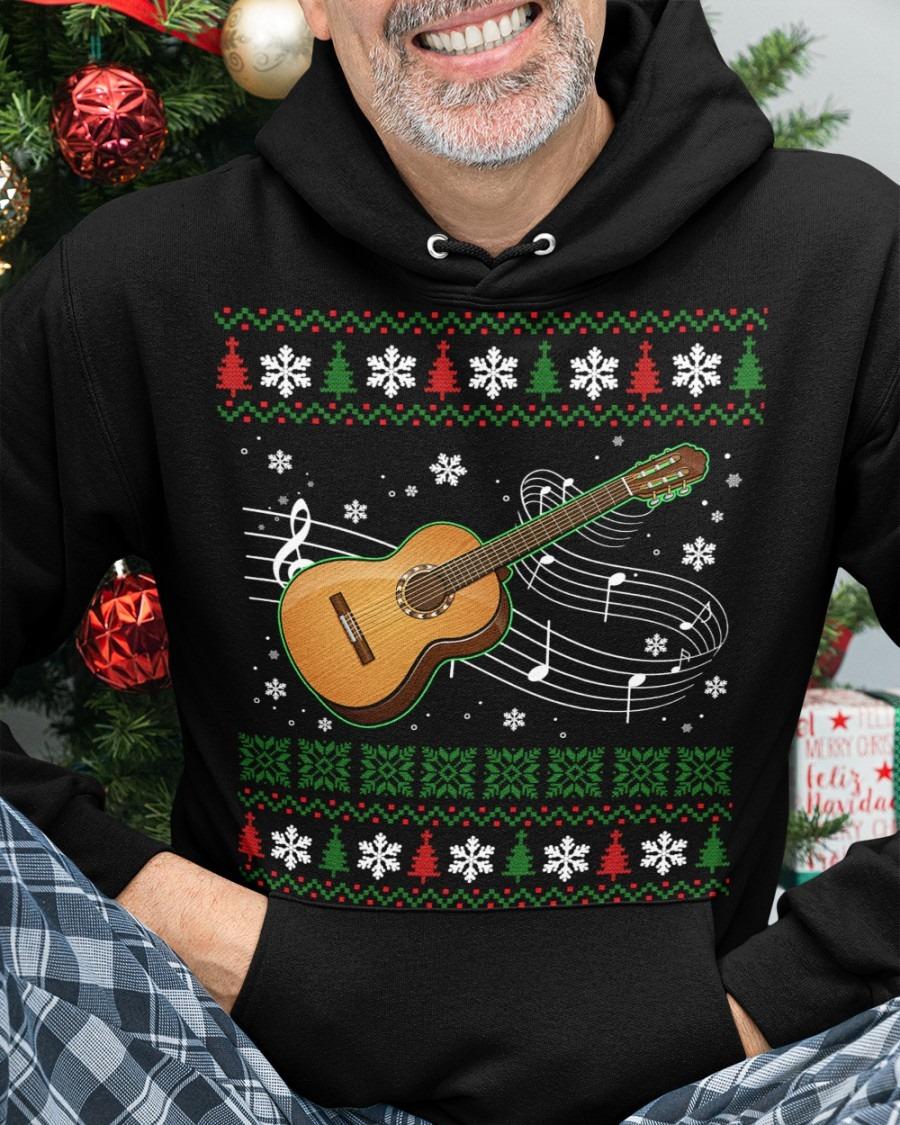 Christmas Guitar Gift, Ugly Sweater - Gift For Guitar Aholic