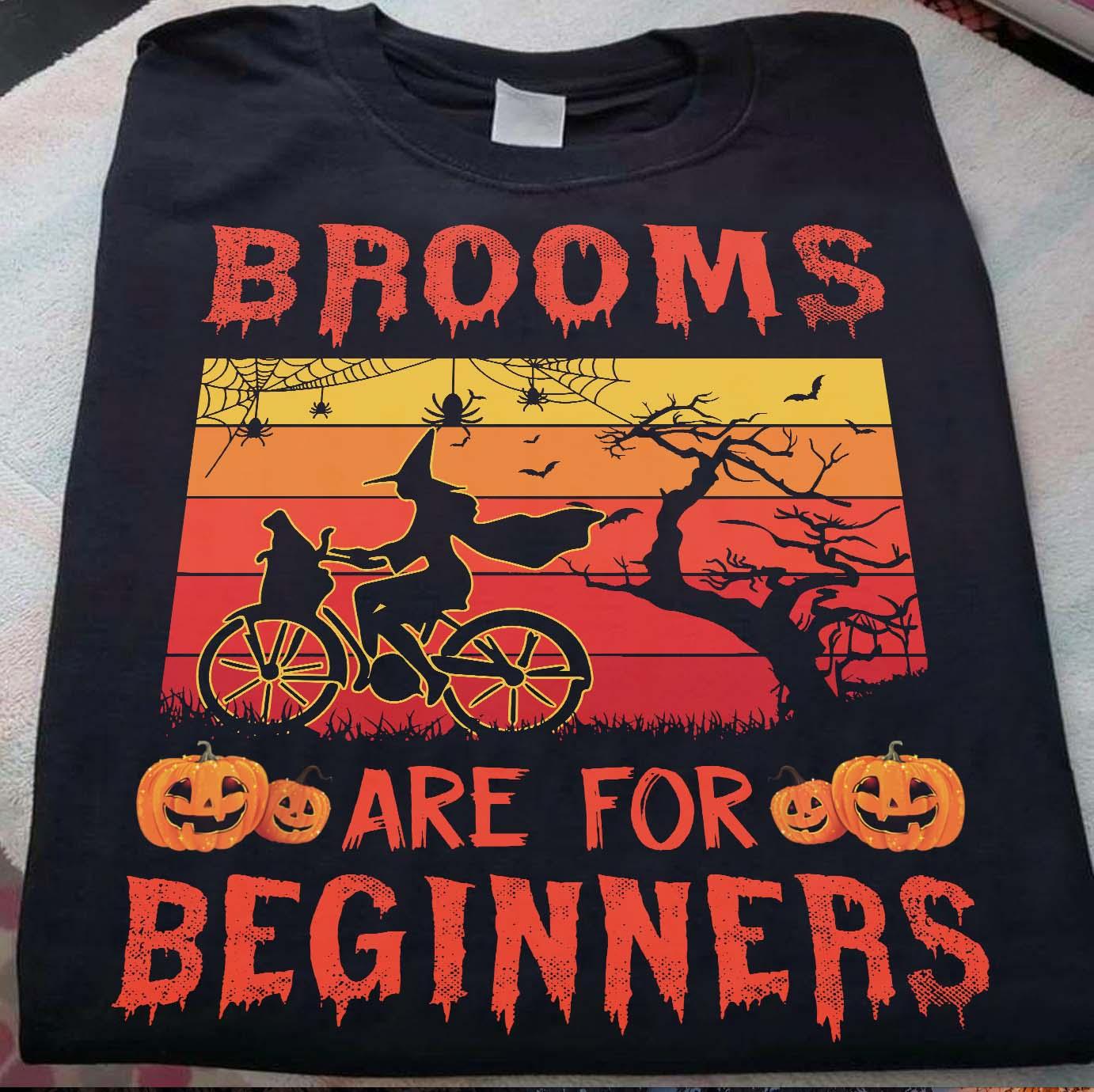 Cycling Witch, Halloween Cyclist Gift - Brooms are for beginners