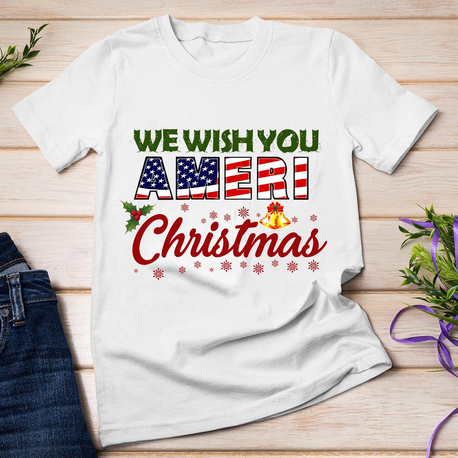 Christmas America Flag - We wish you ameri christmas