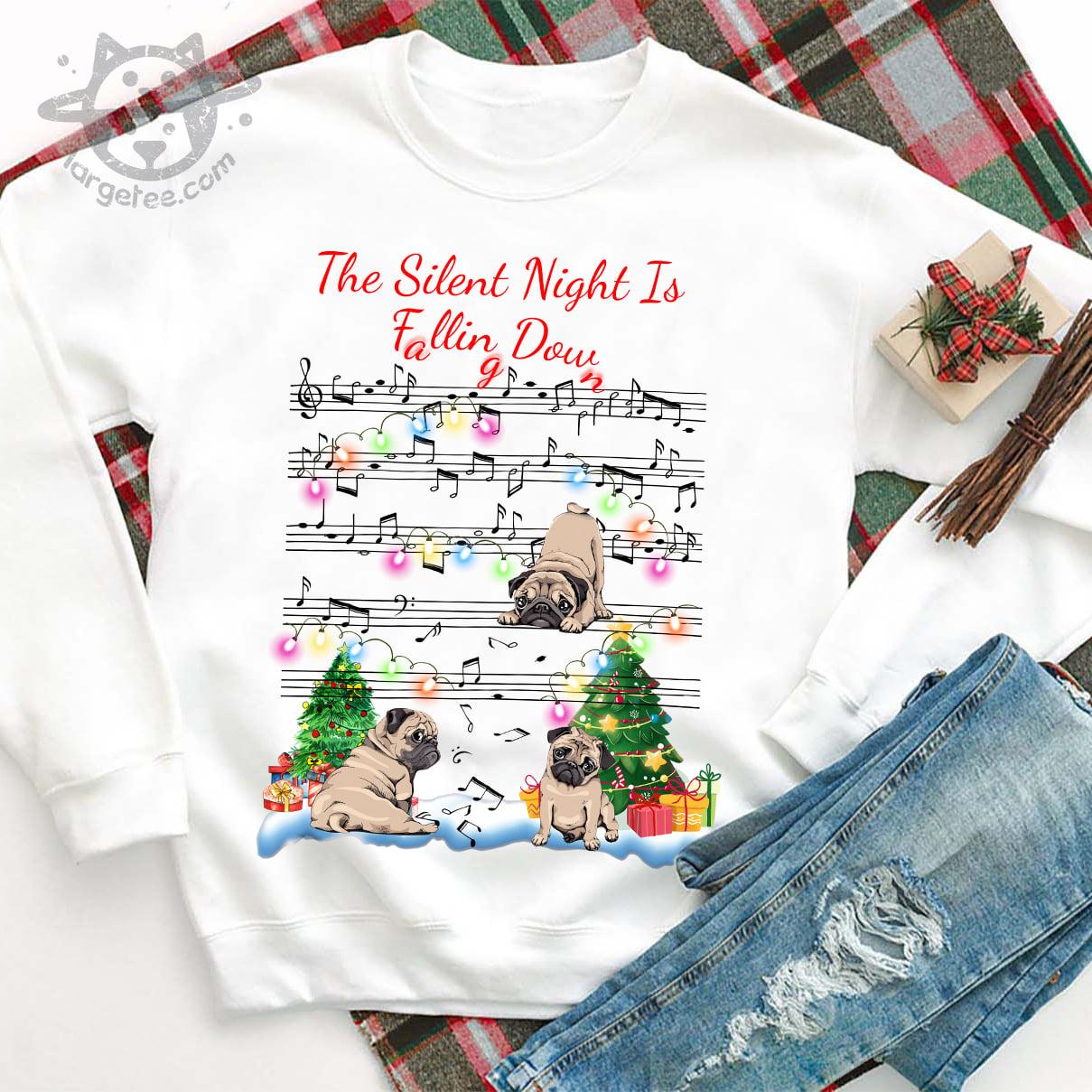 Pug Dog And Piano Sheet Music - The silent night is falling down