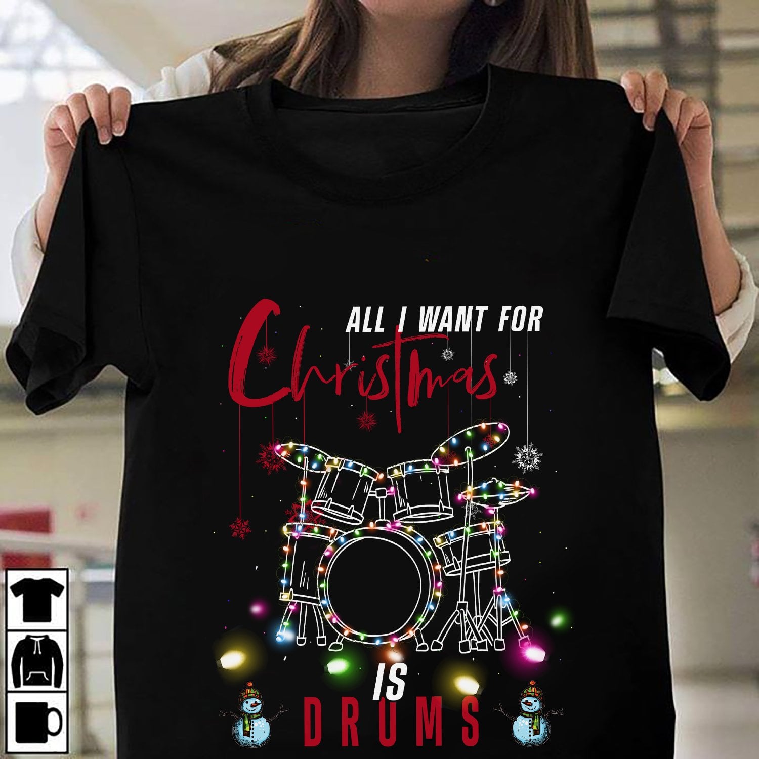 All I want for Christmas is drums - Christmas day ugly sweater, Drum for Christmas day