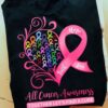 All cancer awareness - Let's find a cure, Hope faith love, color of cancer