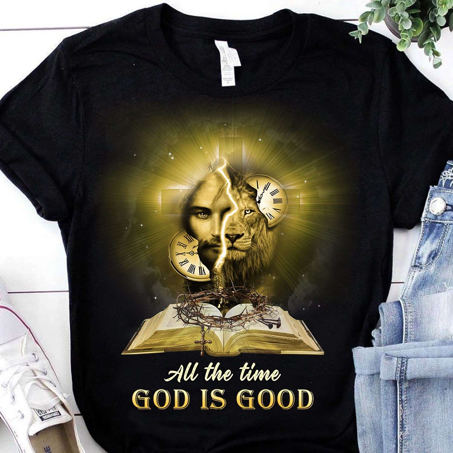 All the time God is good - Lion and God, Jesus Holy Bible, Believe in Jesus