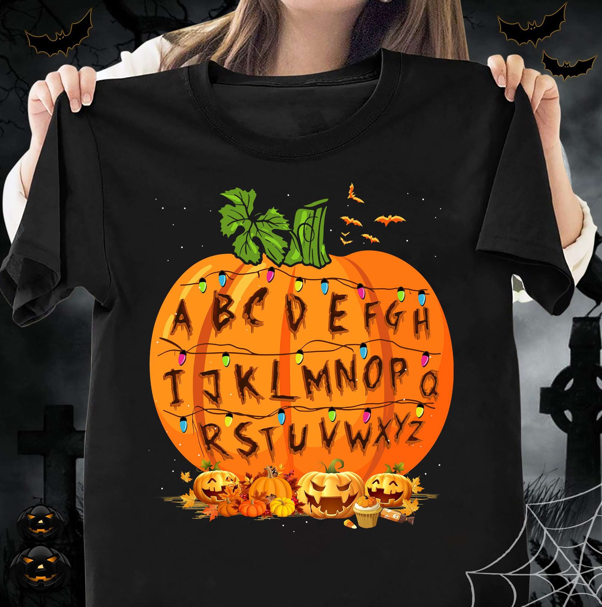 Alphabet pumpkin - Halloween devil pumpkin, gift for Halloween day