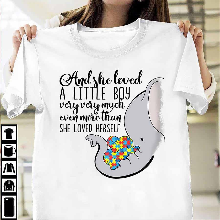 Womens She Loved A Little Boy Very Much Autism Elephant Mom