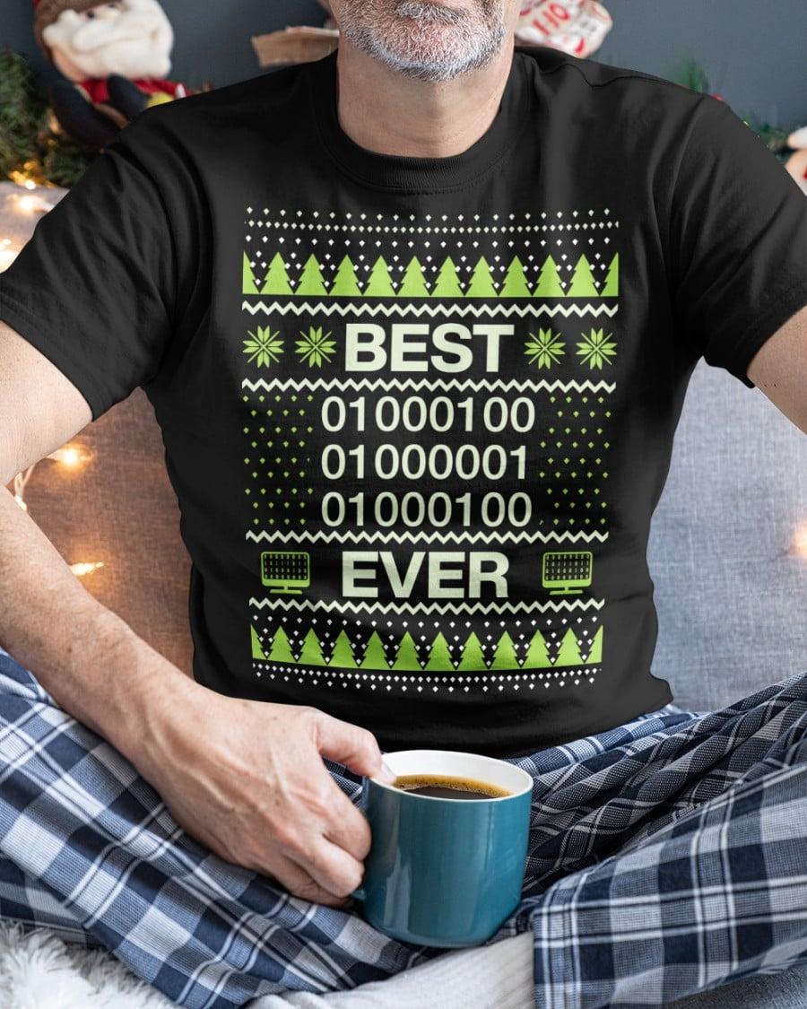 Best 01000100 ever - Gift for programmer, technology engineering, Christmas day ugly sweater