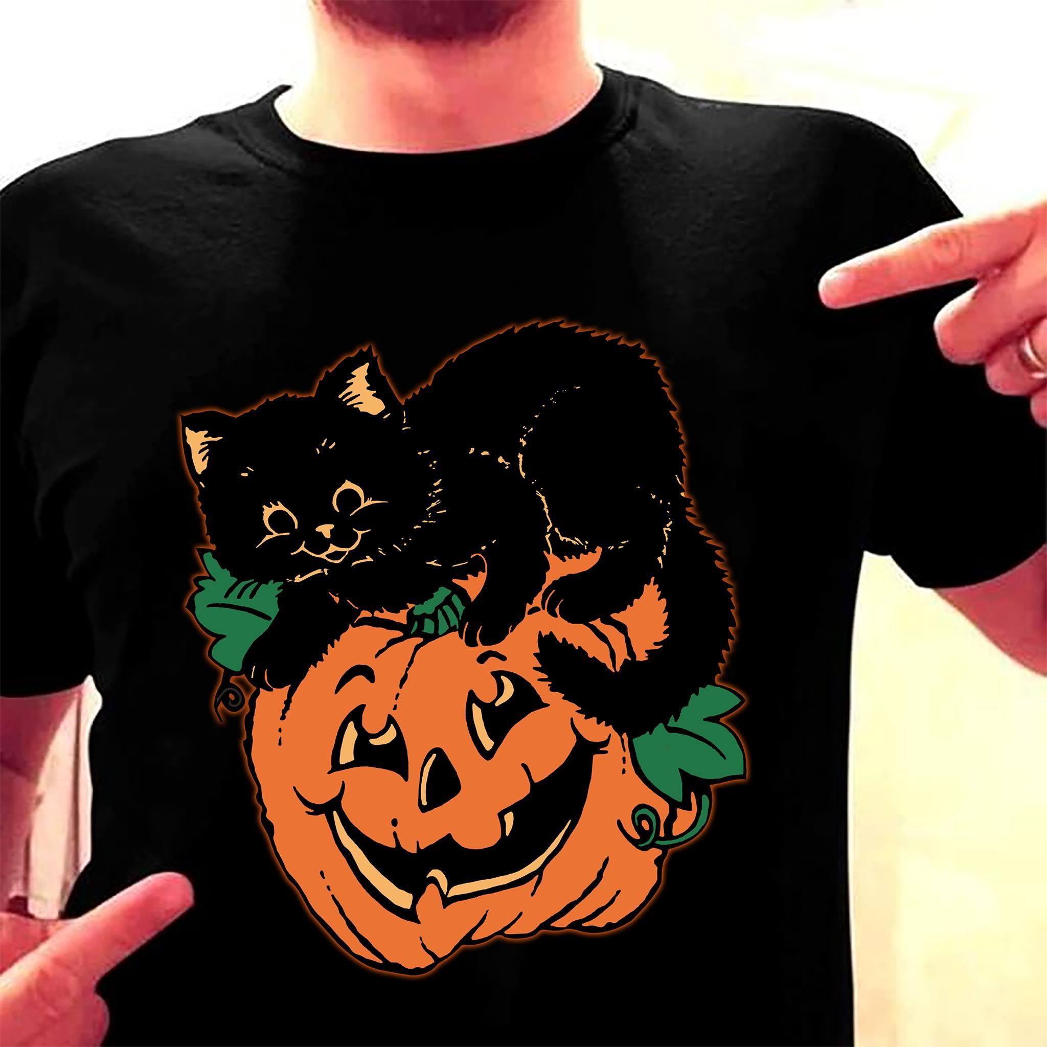 Black cat and Pumpkin - Halloween devil pumpkin, Happy Halloween gift