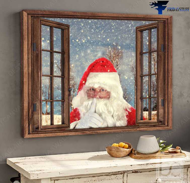 Christmas Poster, Christmas Day, Santa Claus, Window Poster