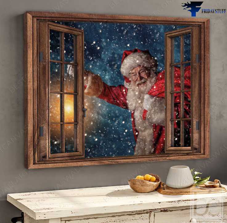 Christmas Poster, Merry Christmas, Christmas Day, Santa Claus, Window Poster