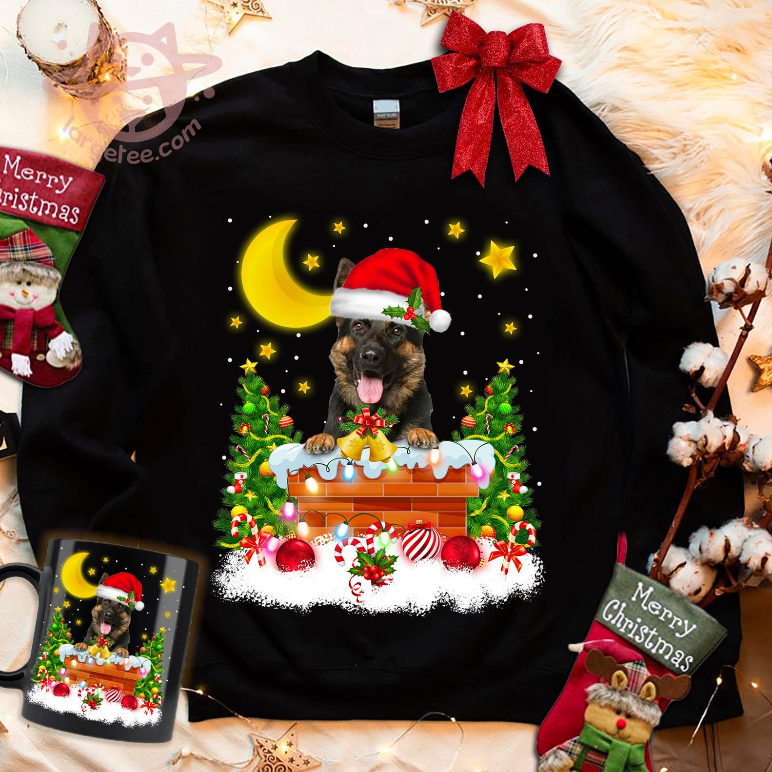 Christmas day ugly sweater - German shepherd Christmas hat, gift for dog lover