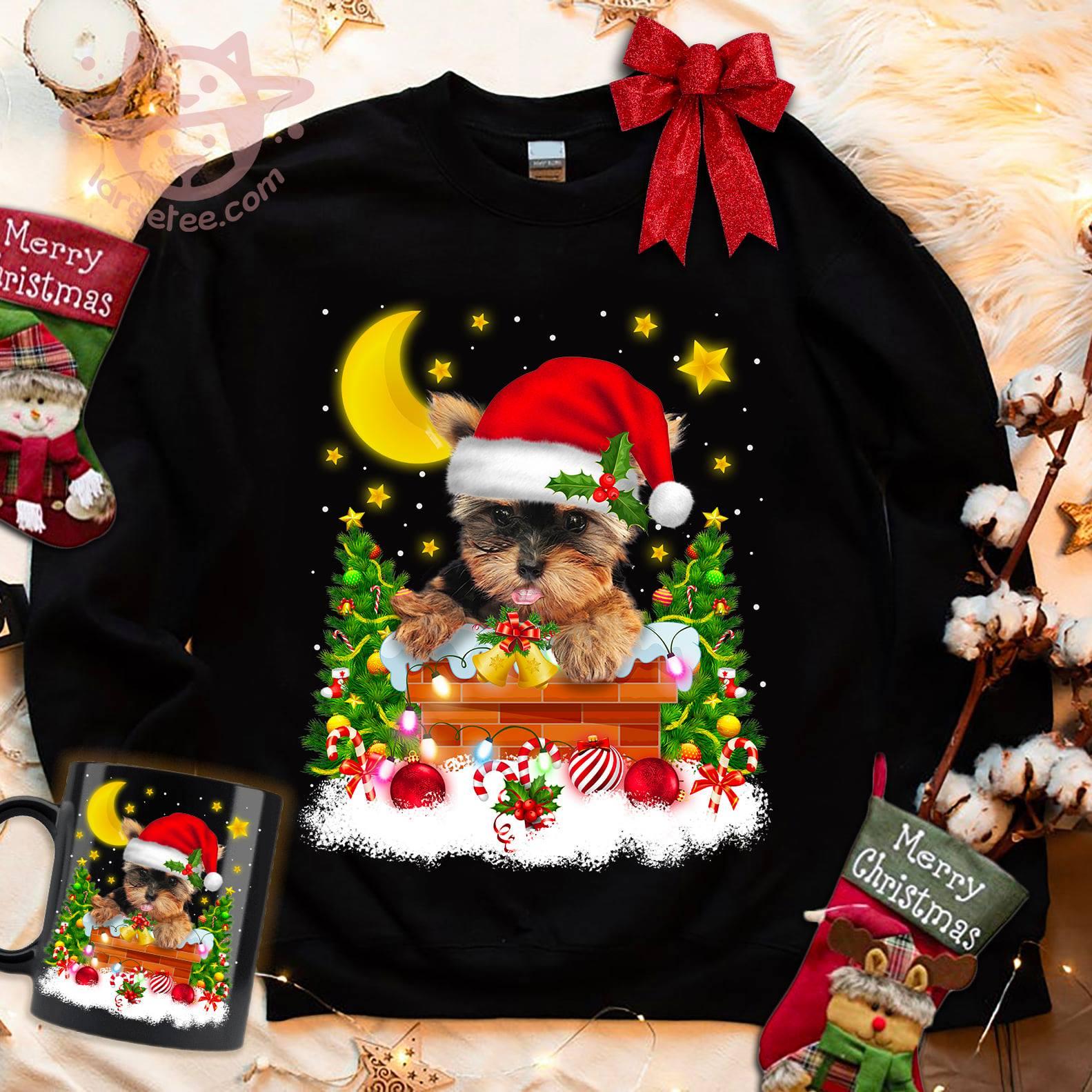 Christmas day ugly sweater - Yorkie with Santa hat, Christmas day gift