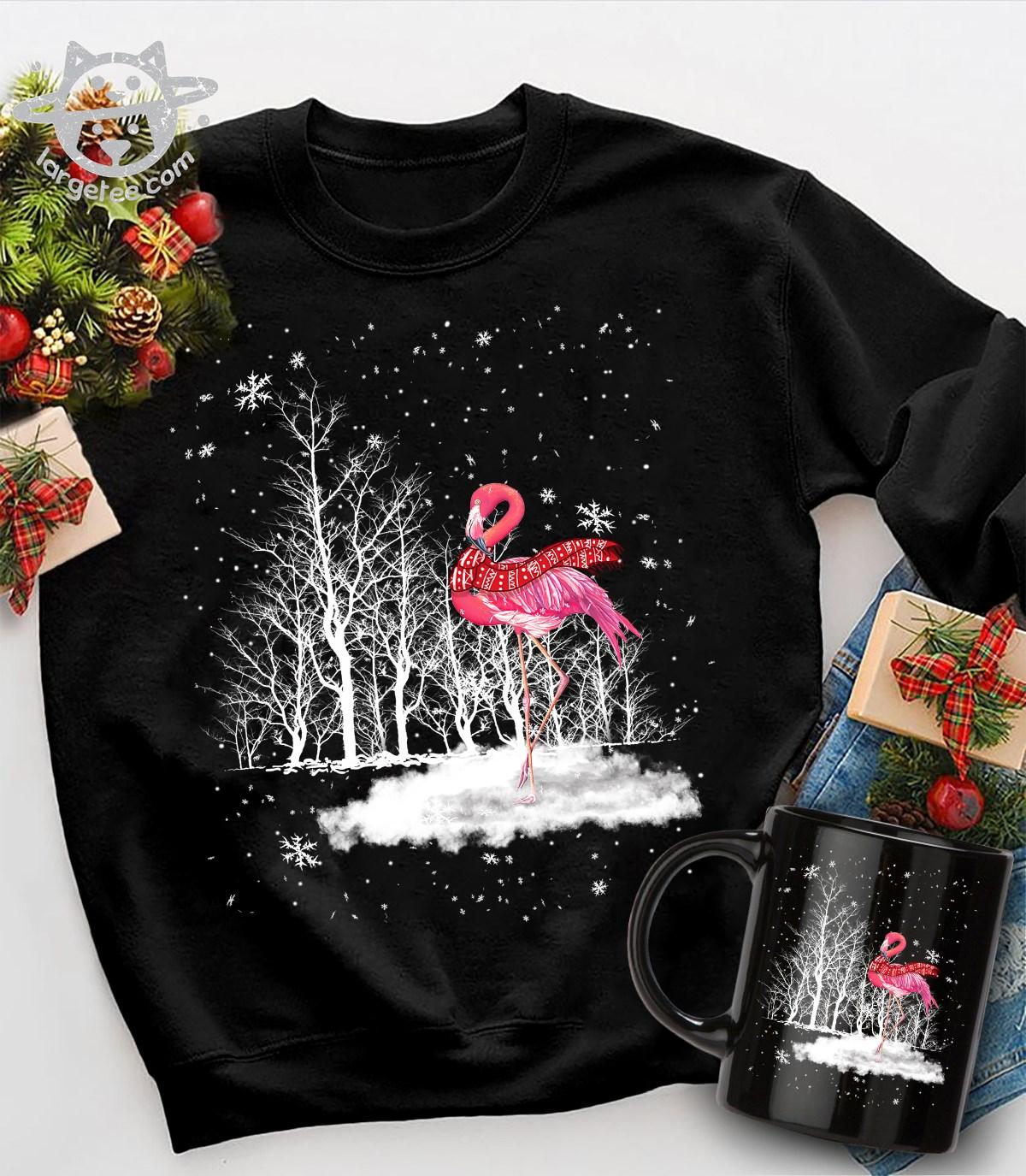 Christmas ugly sweater - Flamingo wearing Christmas cloth, Gift for Xmas day