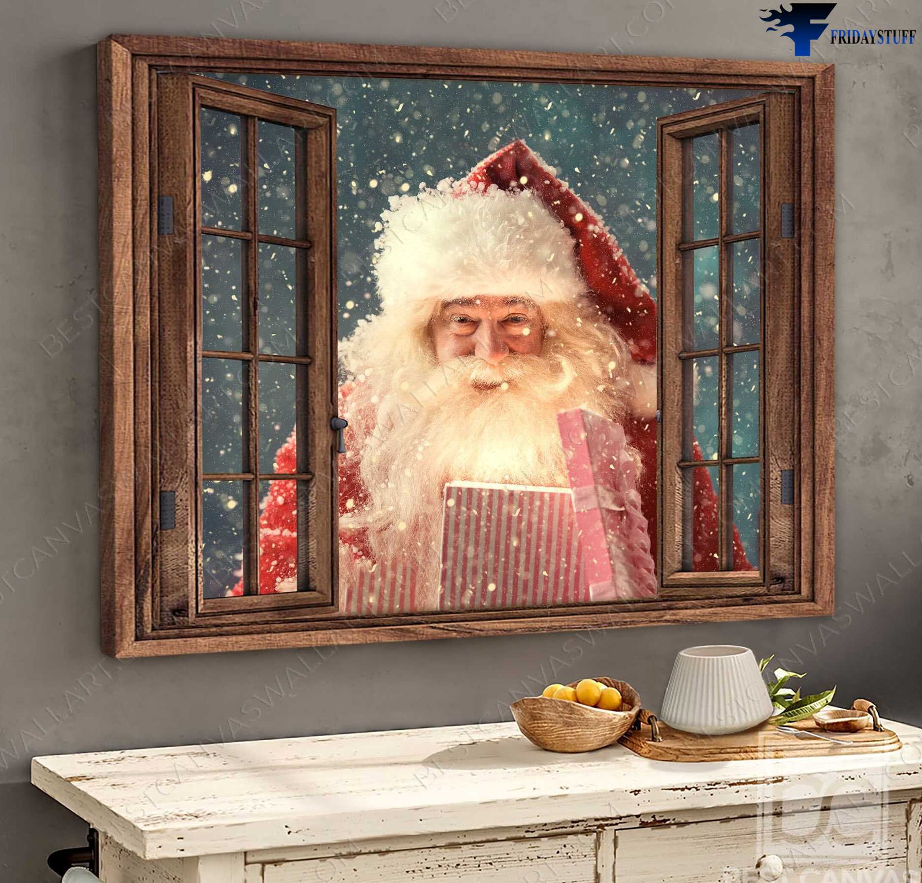 Chritmas Gift, Christmas Poster, Christmas Day, Santa Claus, Window Poster