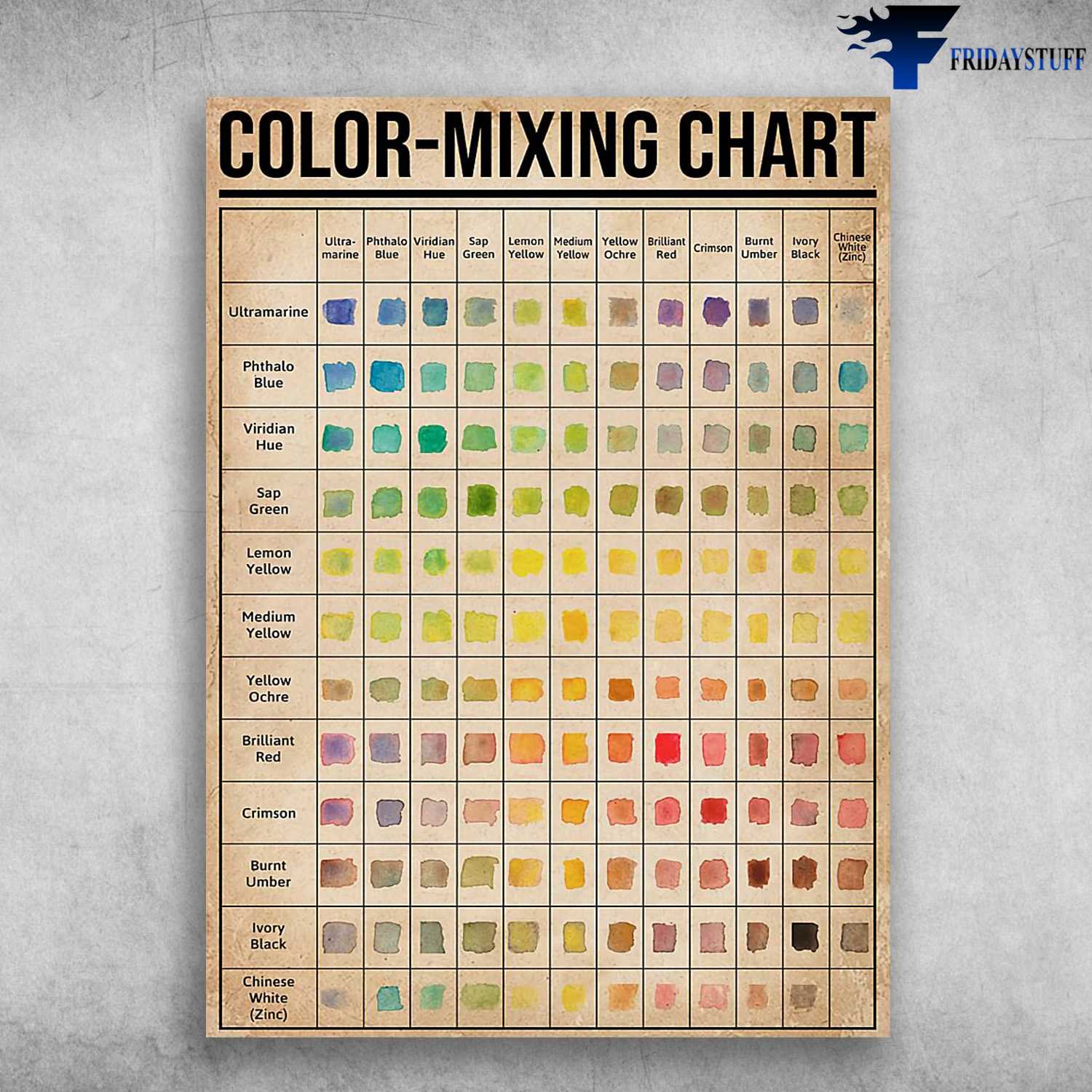 Color-Mixing Chart, Color Poster, Color Knowledge