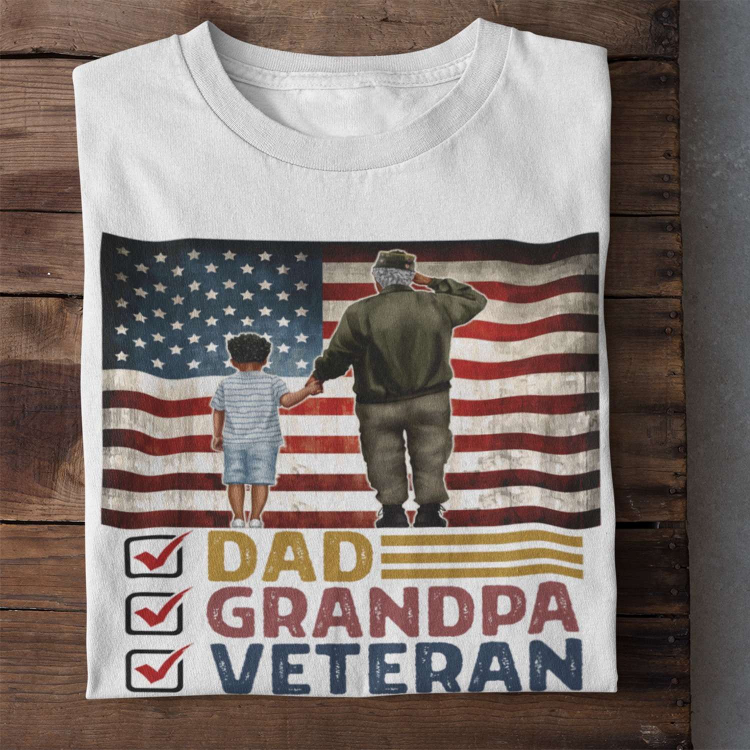 Đa grandpa veteran - Gift for American veterans, Grandpa and grandson