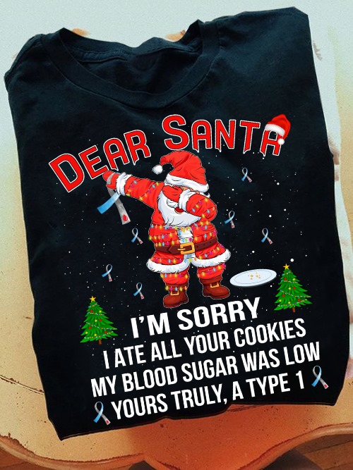 Dear Santa, Santa Claus DAB - Diabetes awareness, Christmas gift for diabetic