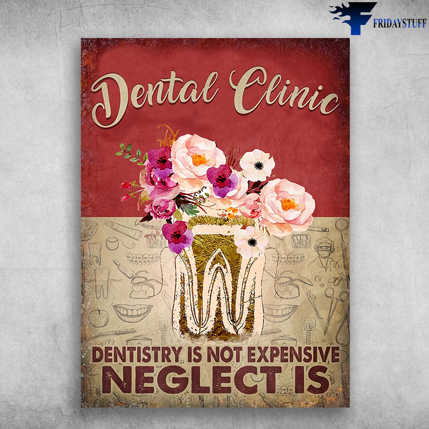 Dentist Poster, Teeth Care, Dental Clinic, Dentistry Is Not Expensive, Neglect Is