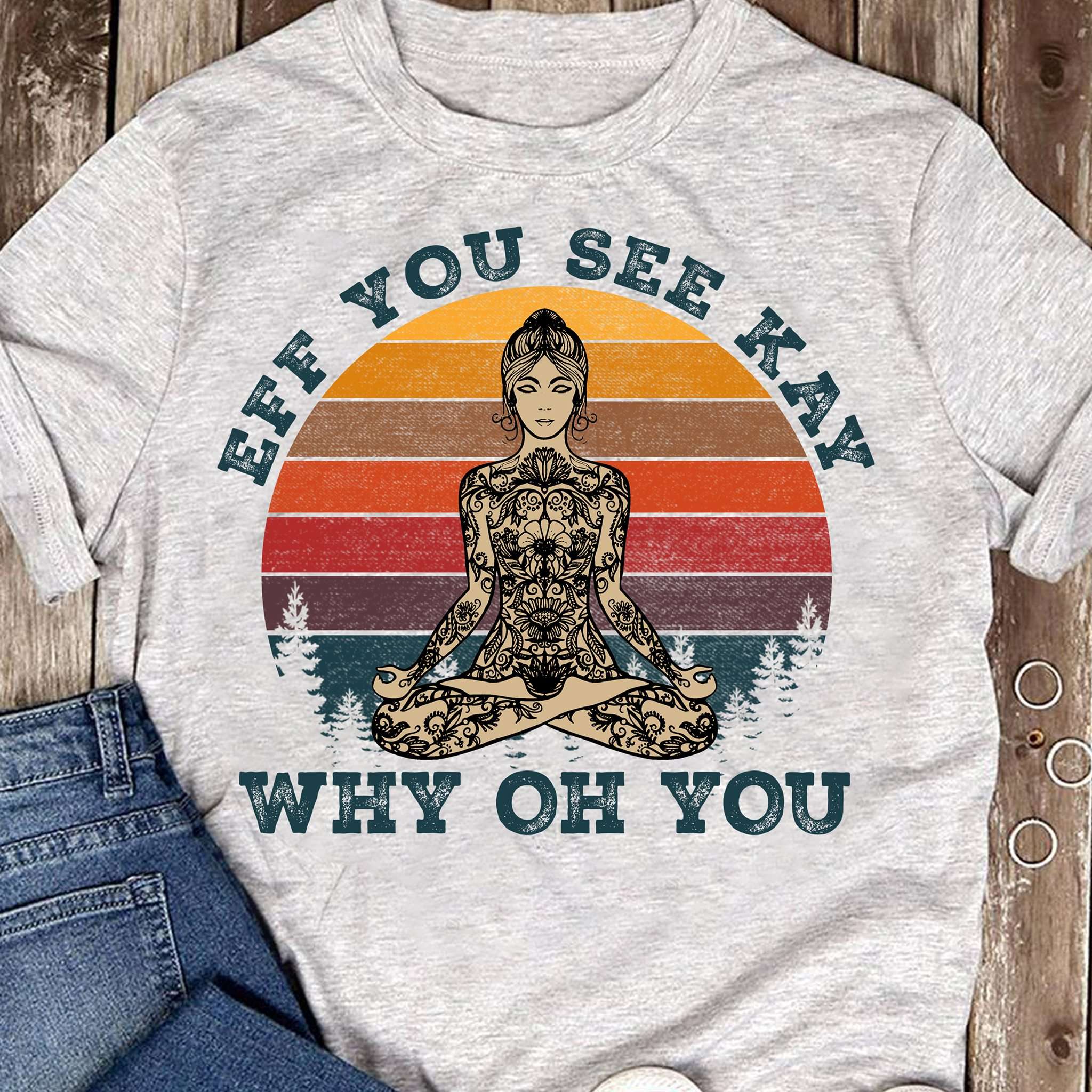 Eff you see kay why oh you - Tattooed woman, woman doing yoga