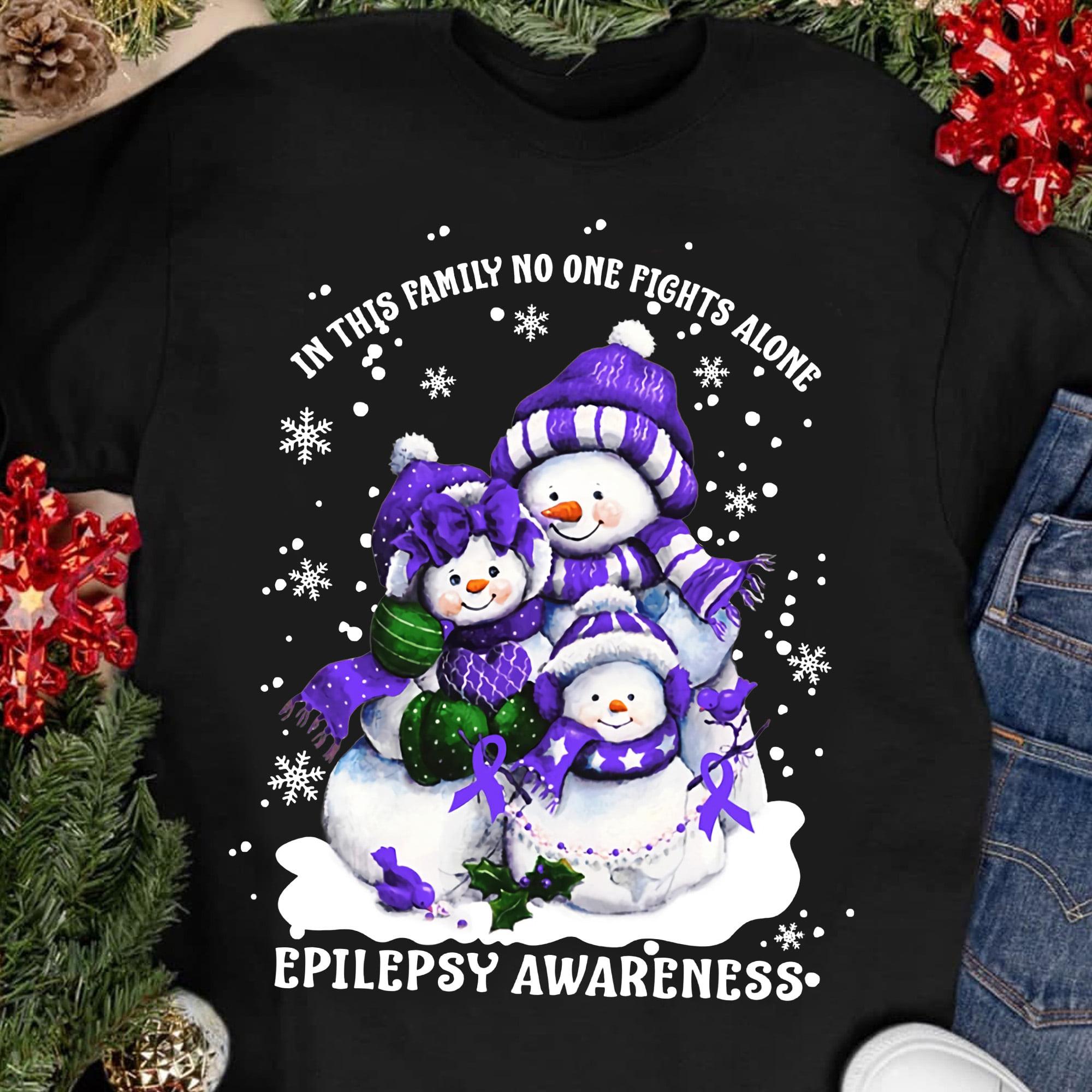 Epilepsy awareness - No one fights alone, Christmas snowman family, gorgeous snowman