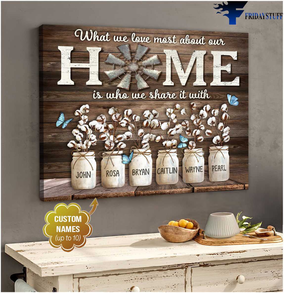 Family Poster, Butterfly Flower, What We Love Most About Our Home, Is Who We Share It With